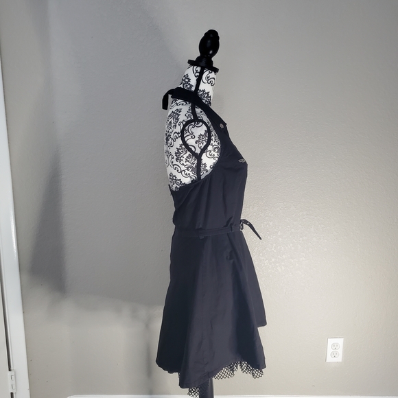 Royal Bones Black Halter Dress with Lace Detail - Picture 2 of 3